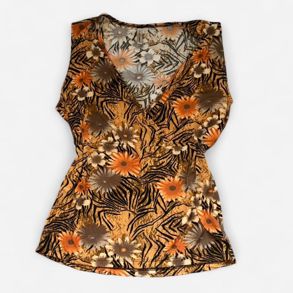 Susan lawrence orange floral print